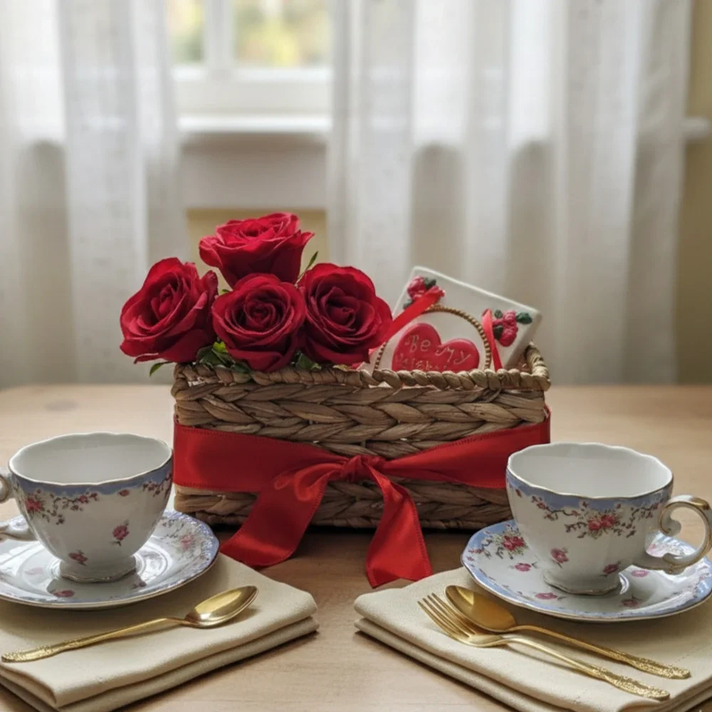 Vintage and Vintage-Inspired Valentine's Day Tea Gift Basket